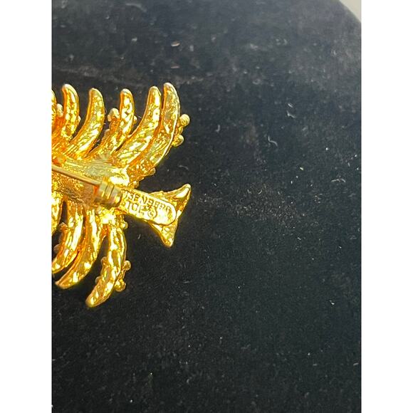 VTG Eisenberg Ice Christmas Tree Brooch Gold Tone Rhinestones Holidays - Picture 6 of 7